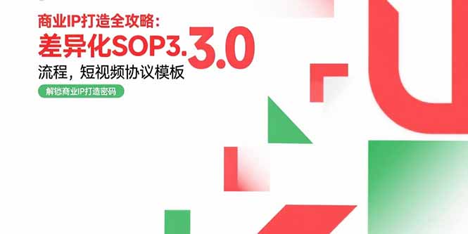 商业IP打造全攻略:差异化SOP3.0流程,短视频协议模板,婚恋项目实战案例 2024c4756b7c953.jpg